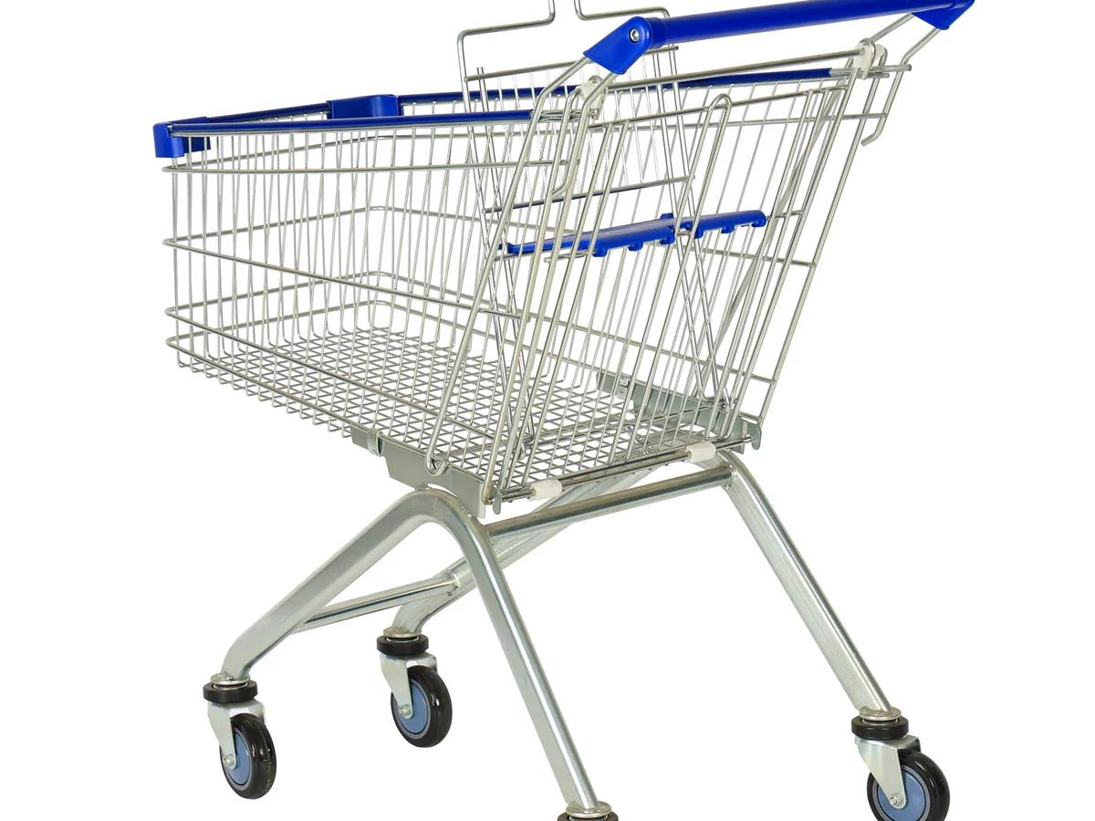 蓝色扶手座椅套叠购物车细节 3