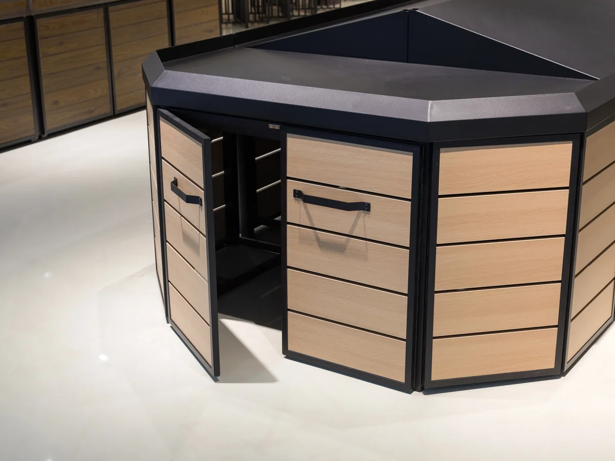 木条饰面果蔬岛台细节 3